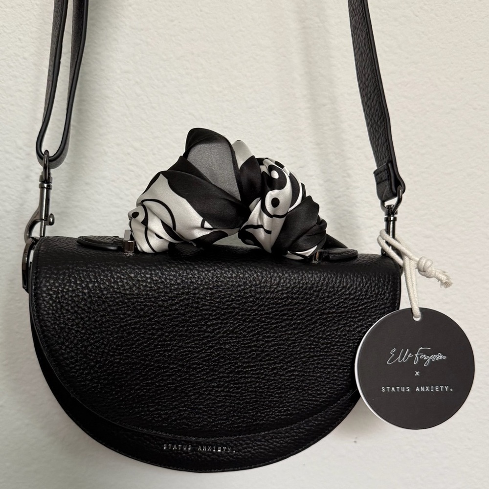 Status Anxiety Black Minimalist Leather Crossbody